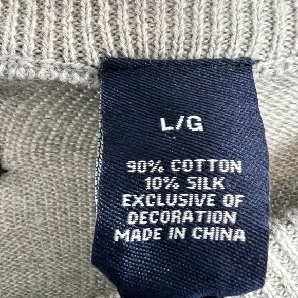 Chaps Sweater Mens Large Grey V-Neck Cotton Silk NWT MSRP $60 - Picture 7 of 12